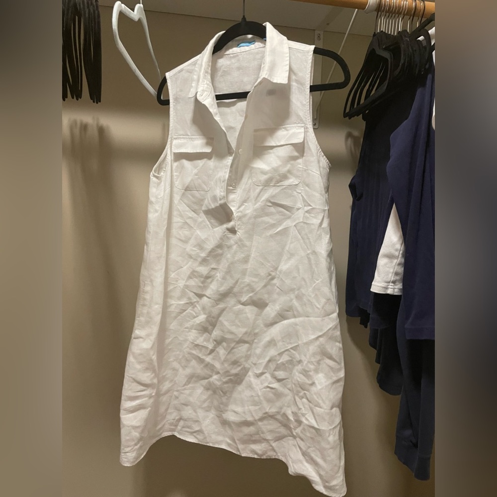 White dress/tunic 100% linen j.McLaughlin